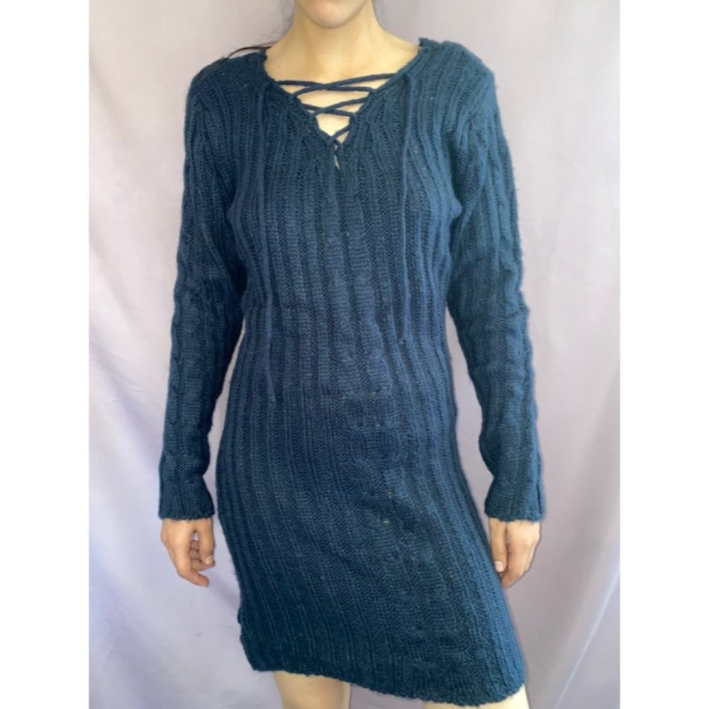 Knit sweater cozy dress
